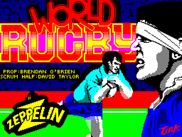 World Rugby title screen for ZX Spectrum